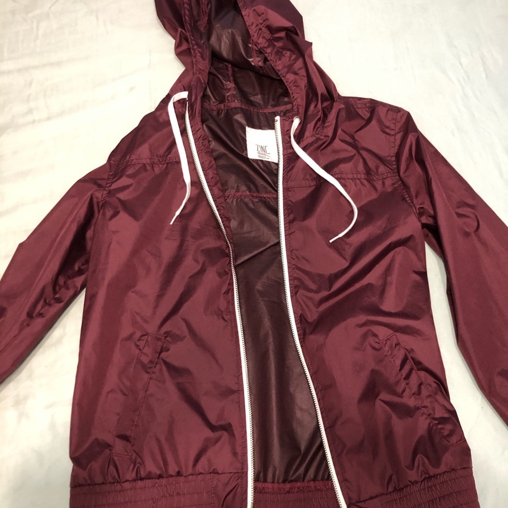 Maroon Zip-up Windbreaker